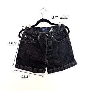 GAP Black Vintage Butterfly-Button Cuffed Shorts 31" Waist